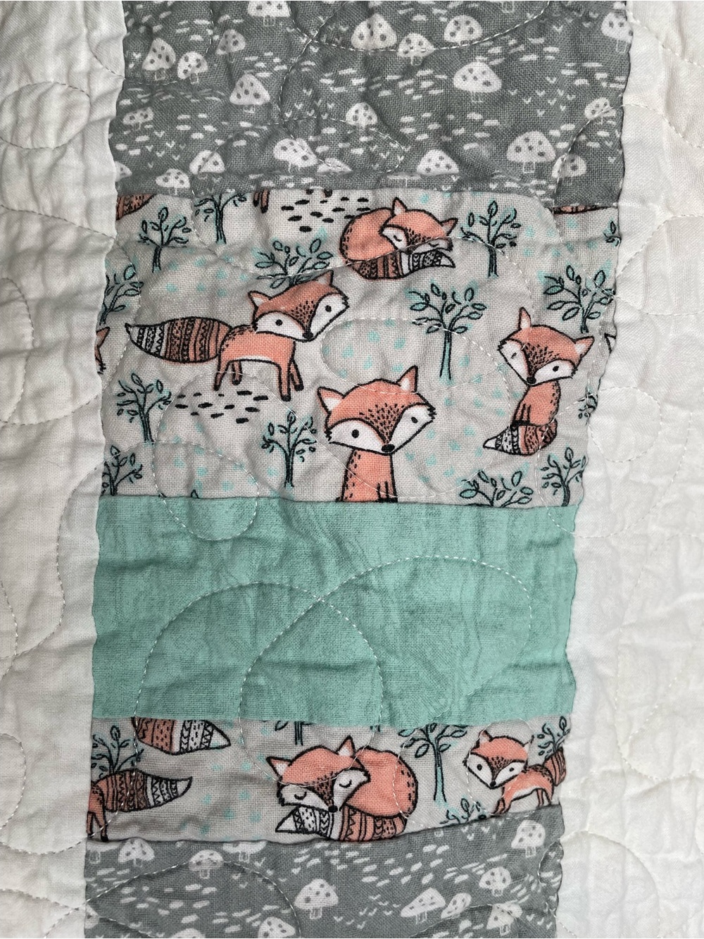 Handmade Baby Quilt | Heirloom Woodland Nursery Crib Quilt Cotton - Picture 4 of 6